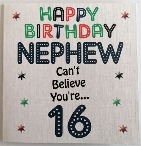 Nephew 16th Happy Birthday Card Cant Believe Youre Etsy Uk