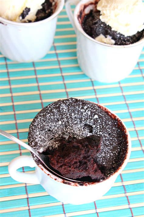 Place sugar, flour, salt and cocoa in a large mug and mix with a fork. Microwaved Brownie in a cup recipe