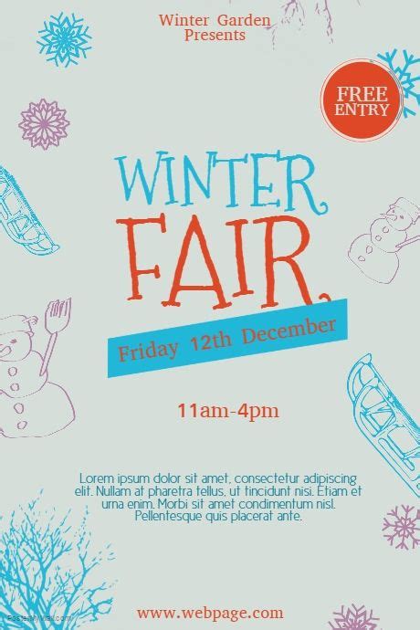 Free Winter Fair Flyer Template Postermywall Holiday Market Holiday