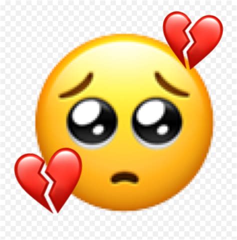 Depression Broken Heart Emoji Iphone Pout Emoji With Hearts