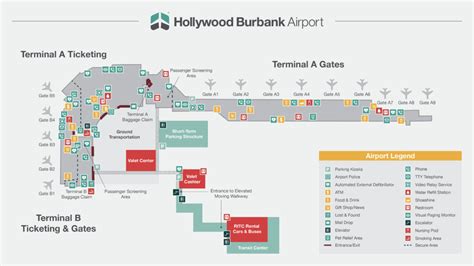 Airport Facility Map Hollywood Burbank Airport