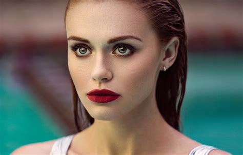 Hello friends how are you all? Wallpaper girl, wet, green eyes, photo, model, water drops ...