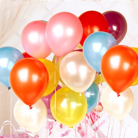 100 Pcs Birthday Balloons Colorful Pearl Latex Balloon Thickening Pearl