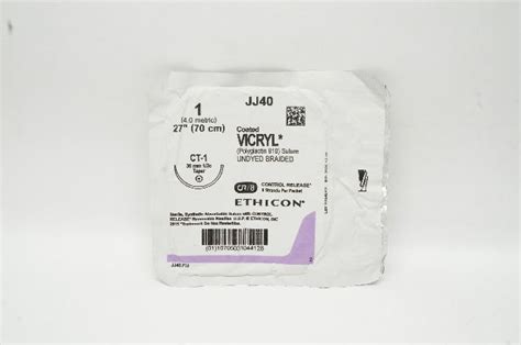 Ethicon Jj40 1 Coated Vicryl Ct 1 36mm 12c Taper 27inch