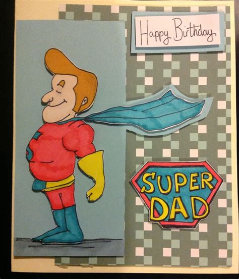 Homemade birthday card ideas for dad. Homemade hand drawn Super dad birthday card | DIY ...
