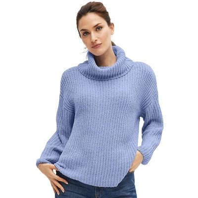 Ellos Women S Plus Size Chenille Turtleneck Sweater 30 32 Periwinkle