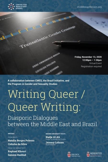 Writing Queer Queer Writing Diasporic Dialogues Between The Middle East And Brazil Watson