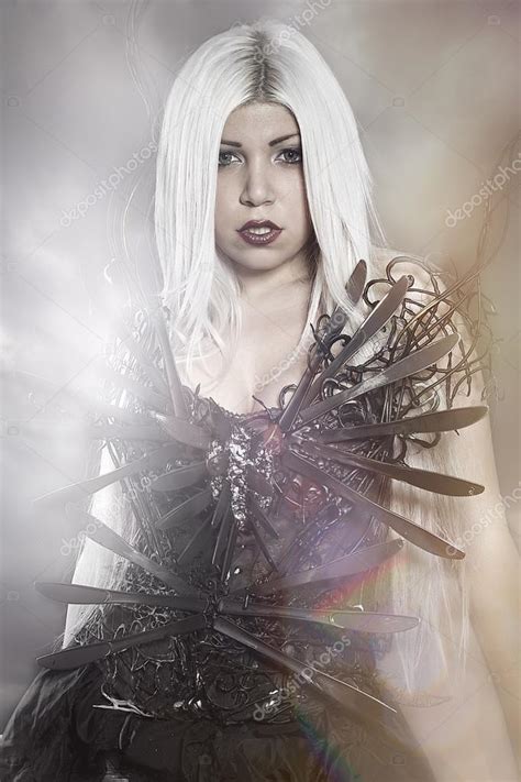 Beautiful White Haired Woman — Stock Photo © Outsiderzone 48590291