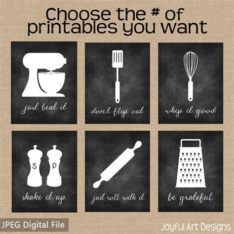 funny kitchen sayings printable signs set of by