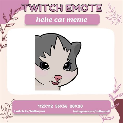 Cat Twitch Emotehehe Cat Meme Emote112x11256x5628x28 Etsy Uk