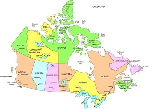 Canada map with states