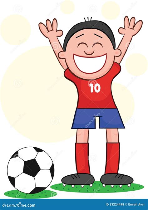 Cartoon Soccer Player Happy Stock Vector Illustration Of Clip Play