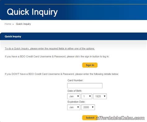 If you may be saying why, this information is completely invalid and. How to Check Your Balance in BDO ShopMore MasterCard (Credit Card) Online? - Banking 30194
