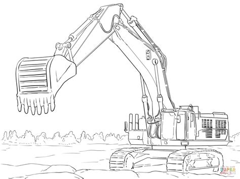 Excavator Coloring Page Caterpillar Excavator Coloring Page Free