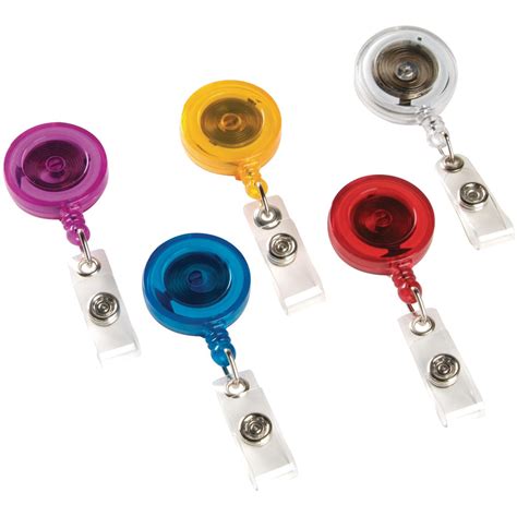 Swingline Gbc Retractable Badge Reel Translucent Primary