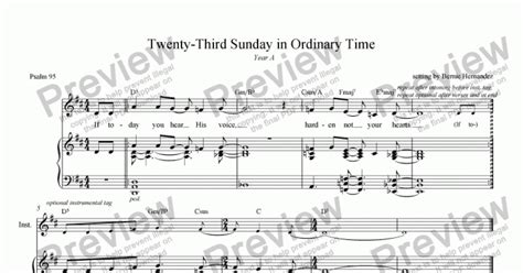 Responsorial Psalm 23rd Sunday In Ordinary Time Yr A Sheet Music