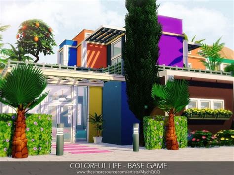 The Sims Resource Colorful Life House By Mychqqq • Sims 4 Downloads