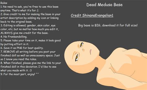 Dead Medusa Base By Shinanapixelbases On Deviantart