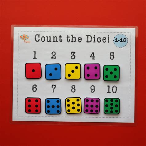 Dice Numbers 1 10 Count And Match Activity Count Dots And Etsy Australia