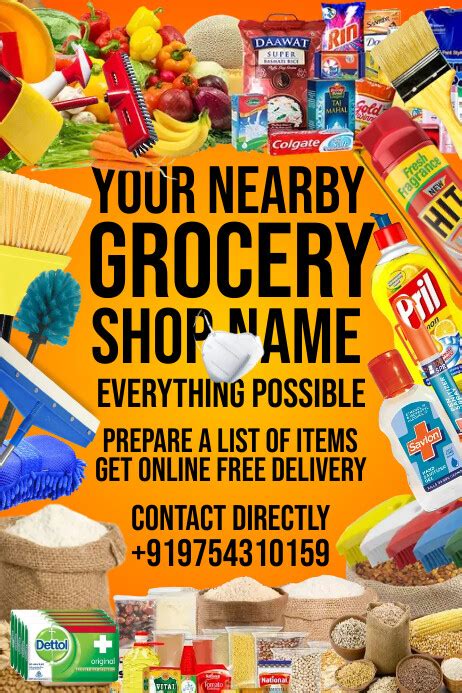 Copy Of Grocery Shop Online Poster Template Postermywall