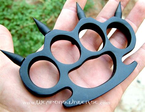 Deadly Spiked Brass Knuckles Black