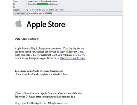Maybe you would like to learn more about one of these? Users in Europe Targeted with "Apple Discount Card ...