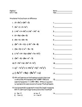 Jul 14, 2020 · a unit test framework can define trait categories. Polynomials (Unit 7) Test by jwdaisy | Teachers Pay Teachers