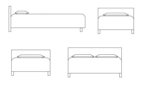 Bed 2d Cad Block