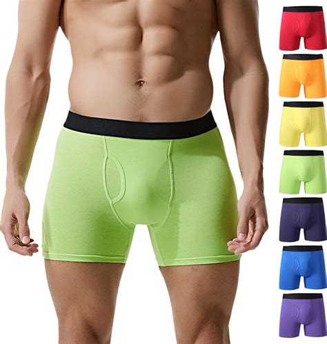 Dodomian Mens Underwear Boxer Briefs Colorful Mens Boxer Briefs Cotton Long Leg Underwear For