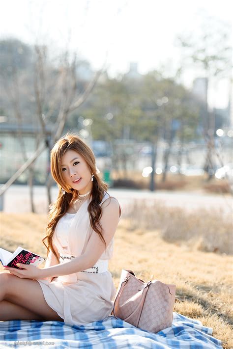 Korean Celebrity Hwang Mi Hee Spring Time In Korea