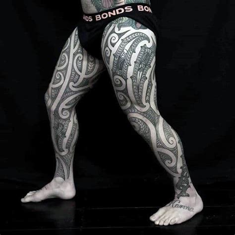 30 tribal thigh tattoos for men manly ink ideas