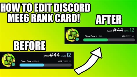 How To Edit Your Rank Card On Discord Mee6 Youtube