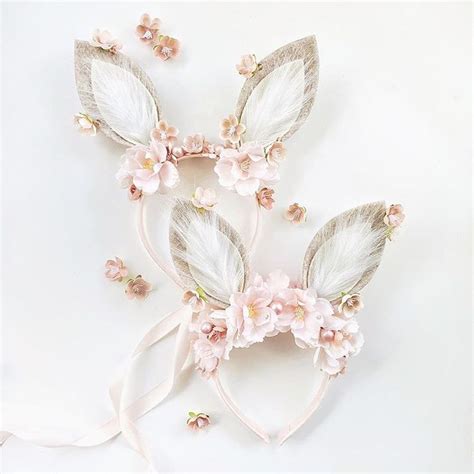 Cherry Blossom Bunnies 🐰💕 Floral Bunny Ears Headband From