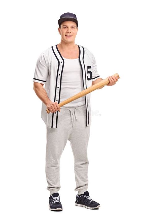 Baseball Player Holding A Bat Stock Photo Image Of Happy Sport 66456600