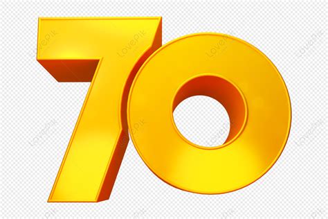 Golden 70 Number National Day Gold Three Dimensional Png Image And