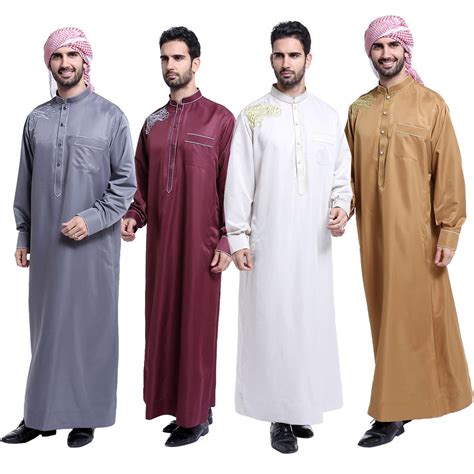 men thobe abaya robe muslim islamic daffah dishdasha arab kaftan saudi style hot dress shirts