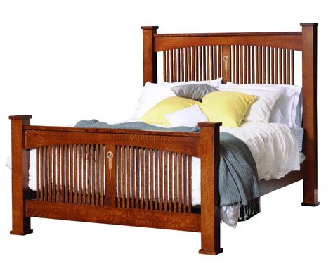 00 walker edison mid century modern solid wood spindle headboard footboard platform bed frame bedroom, single, caramel 11 Craftsman Spindle Bed | The Granary