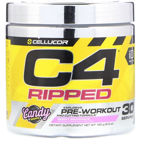 Cellucor C4 Ripped Explosive Pre Workout Berry Brainiacs 63 Oz