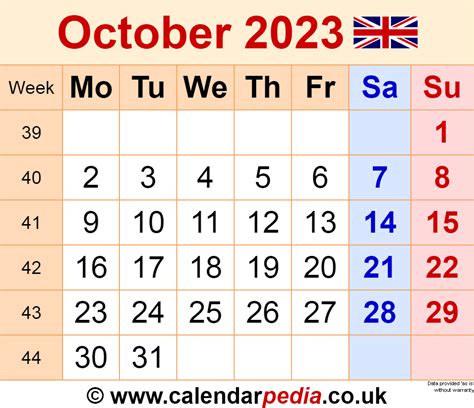 October 2023 Calendar Printable Free Get Latest News 2023 Update