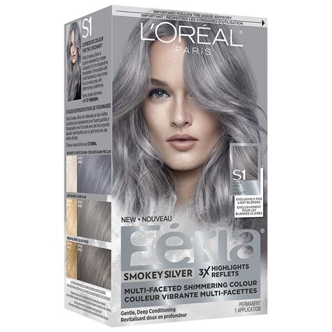 High pigment color boosters allow you to increase your color intensity for instant wow! L'Oreal Feria Hair Colour - S1 Silver Grey | London Drugs
