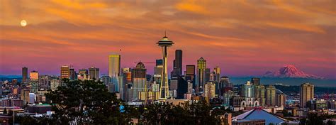 Hd Wallpaper Seattle Skyline Seattle Golden Seattle Wa Washington