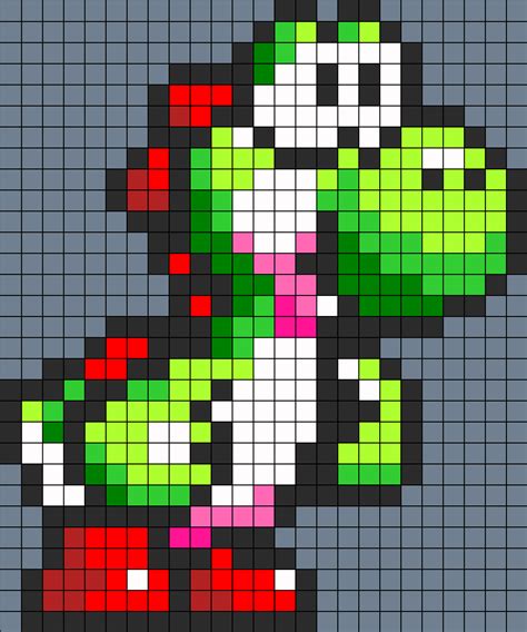 Yoshi Perler Beads Mario Bead Sprite Pixel Art Perler Denmark