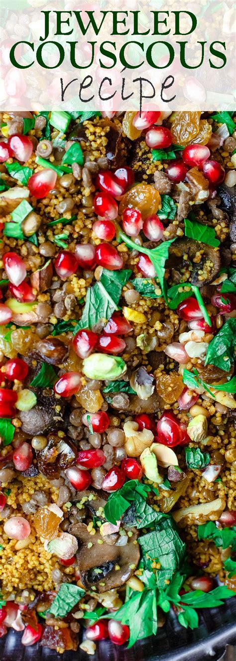 jeweled couscous recipe with pomegranate and lentils the mediterranean dish an easy couscous