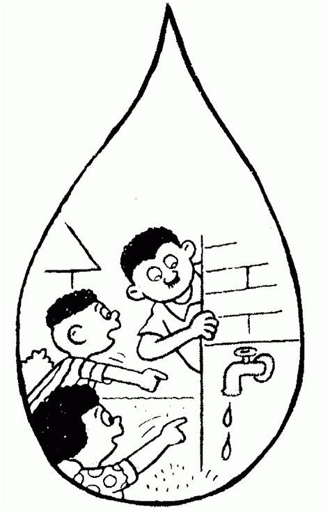 Water Conservation For Kids Coloring Pages Coloring Home