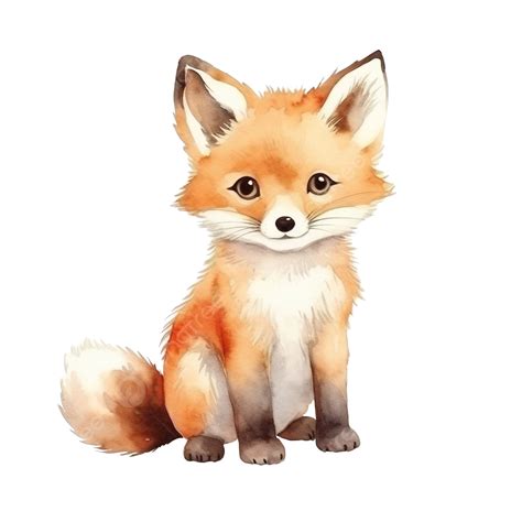 Cute Watercolor Fox Animal Watercolor Fox Png Transparent Image And