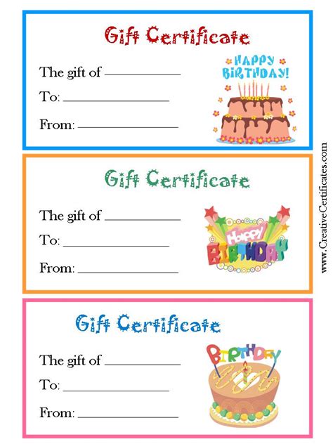 Printable Birthday Certificates