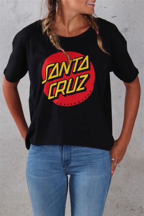 Santa Cruz Big Dot Girls Oversize Tee Black Womens Clothes