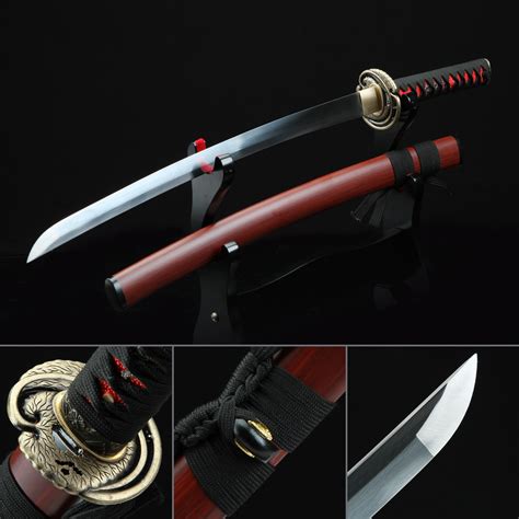 Short Katana Handmade Wakizashi Sword High Manganese Steel With