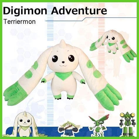45cm Anime Digimon Adventure Terriermon Long Ears Plush Doll Kawaii Toy Girlfriend T Cute