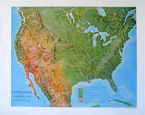 1920 Relief Map Of The United States Vintage By Mysunshinevintage